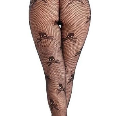 2 - Fishnet Tights for Women Fishnets Stockings skull pattern ultra sexy 2 pairs