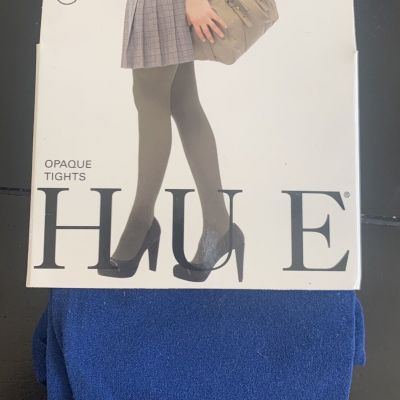 HUE Opaque Tights INK BLUE Size 2 Made in USA