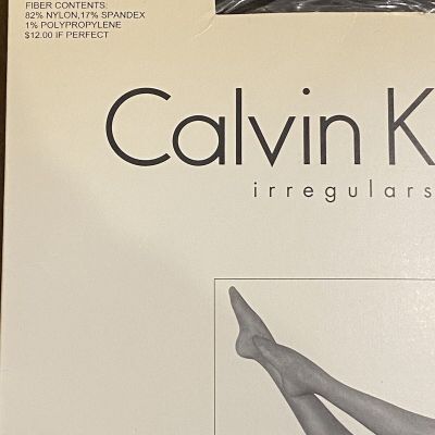 Calvin Klein Irregulars Pantyhose Matte Sheer Almost Black Size C3 NEW