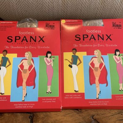 Spanx Footless Body Shaping Pantyhose Nude1 Size B Super  Control New Lot Of 2