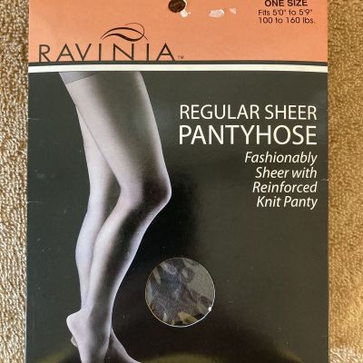 RAVINIA Regular Sheer - OFF BLACK - Reinforced Panty Hose, Sheer Toe ~ ONE SIZE