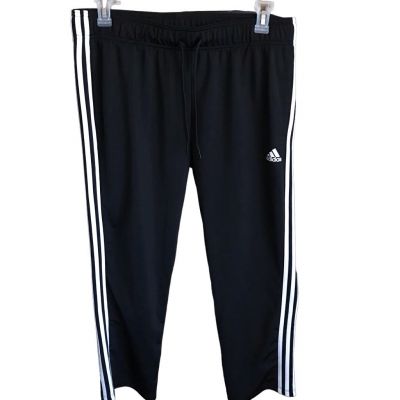 Adidas track pants size XL black athletic elastic drawstring straight leg (CCz)