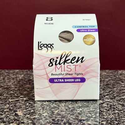 1 L'eggs Silken Mist Control Top Silky Sheer Women's Pantyhose NUDE Sz B Medium