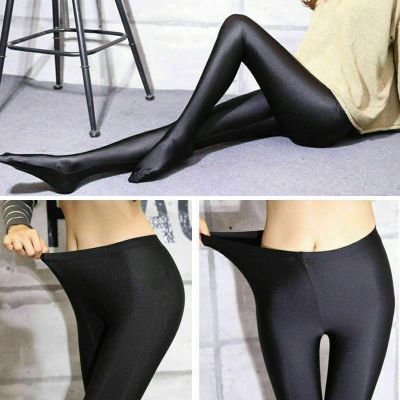 Footed Shiny Semi-glossy Tights / opaque pantyhose *size S