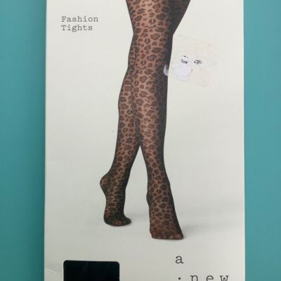 A New Day Pantyhose/Fashion Tights - Leopard pattern, Black, Size L/XL