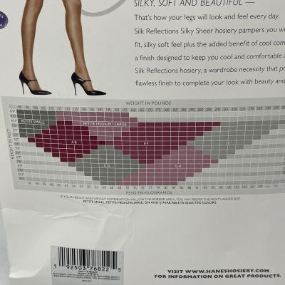 Hanes Silk Reflections Silky Sjeer Barely There Pantyhose Six Pack