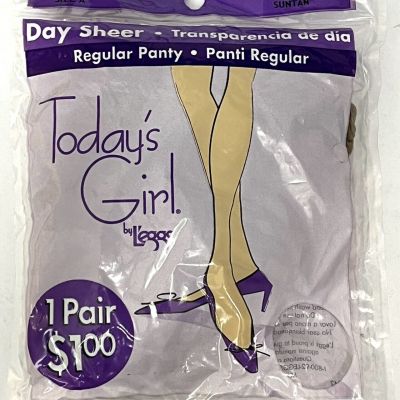 VTG Today's Girl by L'eggs Sheer Toe Regular Panty Pantyhose - Suntan Size A