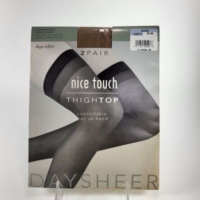 nice touch pantyhose Thigh Top Size D NUDE 2 Pair