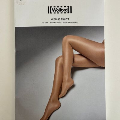 Wolford 18391-7005 Women's US S Small Neon 40 Shimmering Tights Black