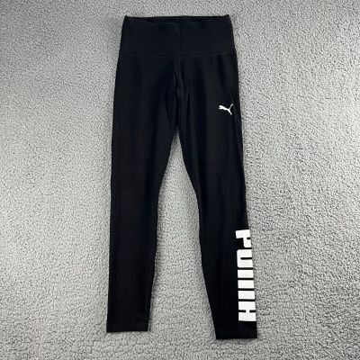 Puma Leggings Womens XS Black Spell Out Logo Workout Pants
