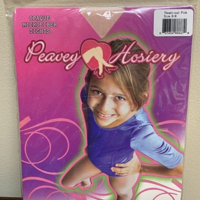 Girls Dance Tights Opaque Peavy Hosiery Theatrical Pink Children's Size 6 - 8