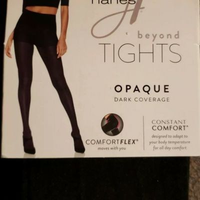 HANES BEYOND BRAND TIGHTS ~ BLACK ~ OPAQUE DARK COVER~WOMEN'S SIZE SMALL, NWT-35