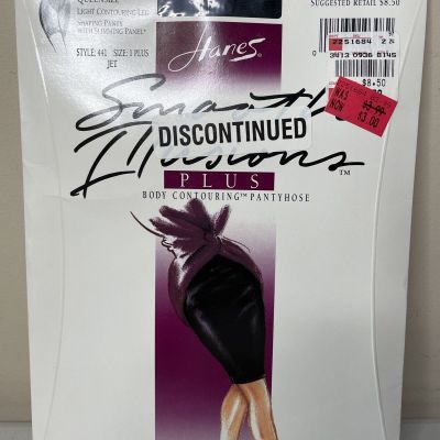 Hanes Smooth Illusions Contouring Shaping Pantyhose Queen Size Black NOS