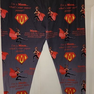 Super MOM Women's Custom leggings W/ Wide Waistband Sz Extra Plus ( 3x-5x)
