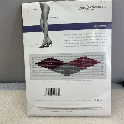 Hanes Silk Reflections Pantyhose Control Top Reinforced Toe 718 Size AB Pearl