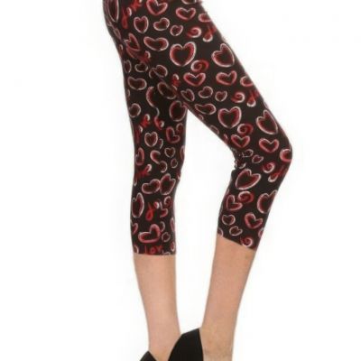 Multi-color Print, Cropped Capri Leggings In A Fitted Style With A Banded Hi...