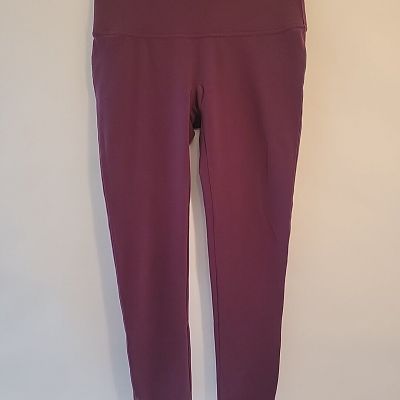 Spanx Burgundy Leggings Workout Athleisure Stretch Casual Athletic Size 1 Small