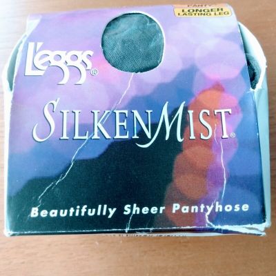L'eggs Control Top Silken Black Mist Sheer Toe Leg Pantyhose Q (Large) 20309 New