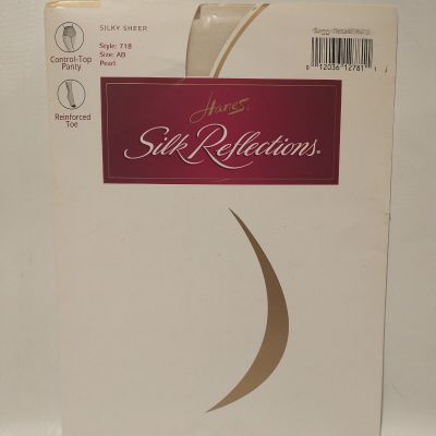 Vintage1998 HANES Silk Reflections Control Top Sheer Pantyhose  AB Pearl