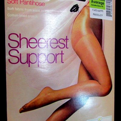 New Sheerest Support Extra Sheer Soft Pantyhose Size Average Smoke Gray 85