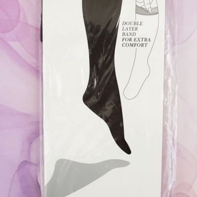 New Womens On the Go Premium Comfort Top Knee High Off Black Double Layer Band