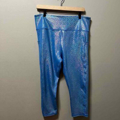 Zyia Blue Mermaid Light n Tight Hi-Rise leggings size 16-18