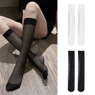 1 Pair Stockings Solid Color All Match Moisture Wicking Quick Dry Ladies