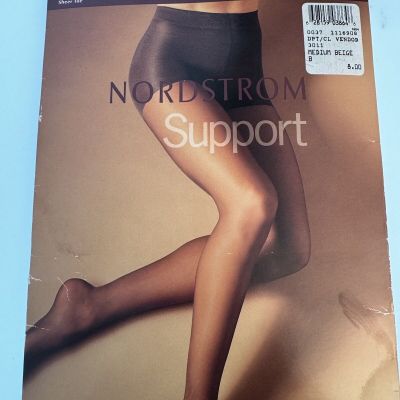 Nordstrom Support Panty Hose Sz B Medium Beige