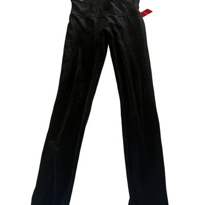SPANX Women's Black Pull-On Elastic Solid Velvet Leggings Size Large (NWT)