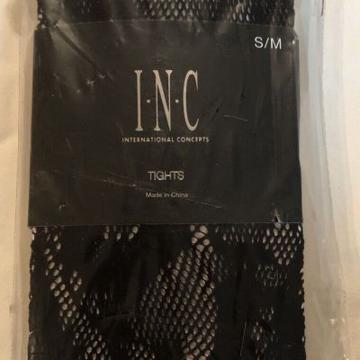 INC Ladies Black Fishnet Design Tights S/M