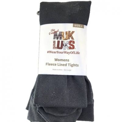 Muk Luks Womens Fleece Lined Black Tights Size Large NWT