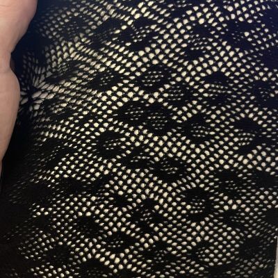 Black Leopard Fishnet Style Stockings. One Size. New