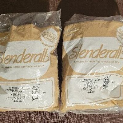 (2) Slenderalls 3 Pack Slightly Imperfect Pantyhose/panties Control Taupe Sz CD