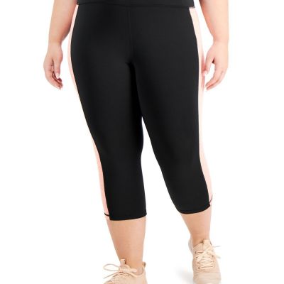 allbrand365 designer Womens Activewear Plus Size Colorblock Capri Leggings 3X