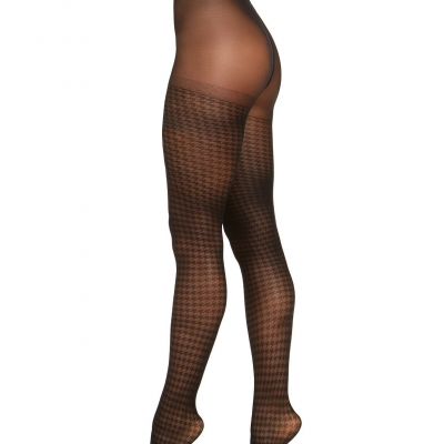 L371 Inc Black Women's Houndstooth Tights