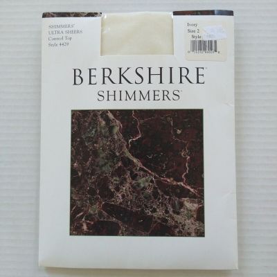 Berkshire Shimmers Pantyhose Size 2 Ultra Sheers Control Top Ivory Style 4429