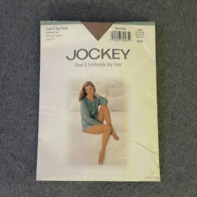 Jockey Womens Control Top Pantyhose Warm Beige Small Reinforced Toe Vtg Sty 1951