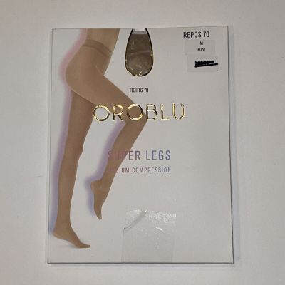 New Women's OROBLU  Repos 70 Super Legs Tights Size M Nude