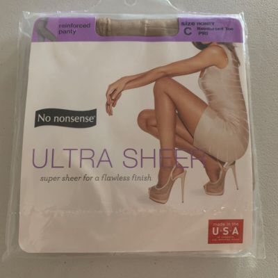 No Nonsense Ultra Sheer Reinforced Toe   & ? reinforced  panty pantyhose size C