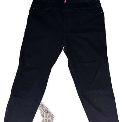 Spanx Black Jean-ish Ankle Leggings Casual Cotton Blend Knit Size 2X