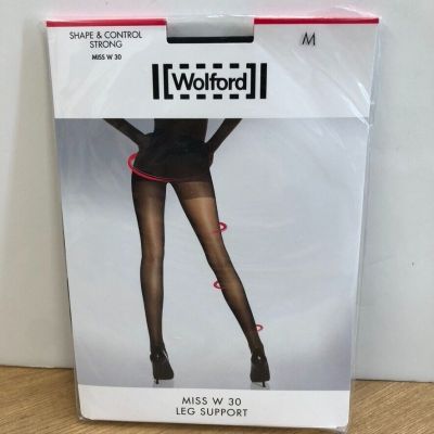 Wolford Shape & Control Strong Tights Miss W 30 Leg Support Womens Medium Black