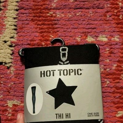 Hot Topic Thi Hi faux printed zipper stockings one size womens goth punk rock