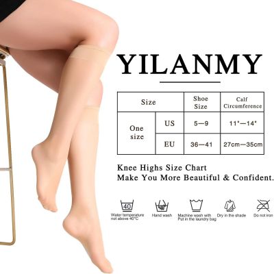 12 Pairs Sheer Knee High Stockings Daily Pantyhose Hosiery for Women