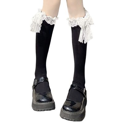 1 Pair Ladies Socks Bow Keep Warm Stretch Lolita Stockings Sexy