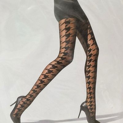 New Wolford Houndstooth Tights Cheryl Black Check Size S