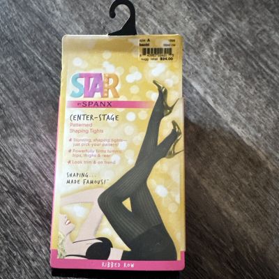 Spanx Star Power Black Center Stage Patterned Shaping Tights Size A New in Box