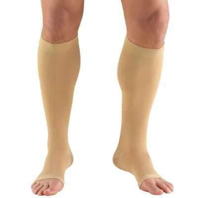Truform Stockings Knee High Open Toe: 30-40 mmHg L BEIGE (0845-L)