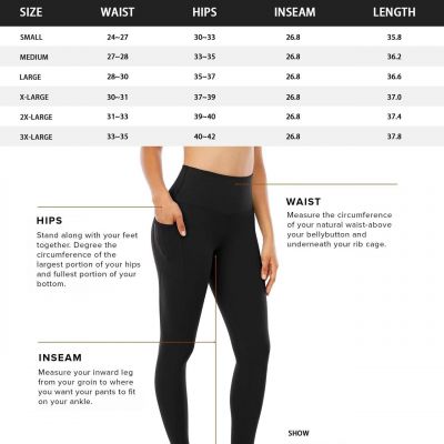 Leggings with Pockets for Women, High Waisted Tummy Control Workout Yoga Pant...