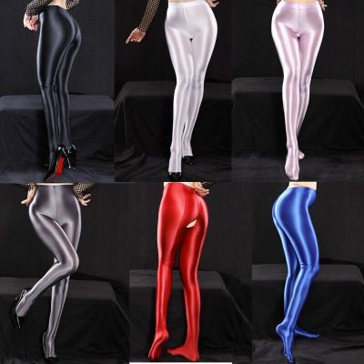 US Womens Tights Nylon Pantyhose Stretchy Underwear Glossy Lingerie Hollow Out