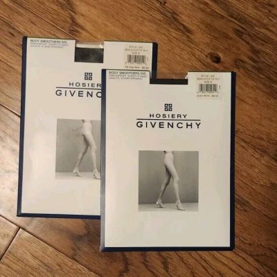 2 Vintage NWT Givenchy SIZE B Body Smoothers 555 Pantyhose BEAUCOUP DE BLACK